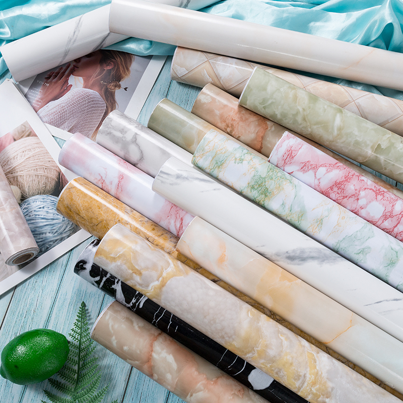 Marble self-adhesive wallpaper cabinet stickers furniture renovation waterproof thickened decoration overall cabinet stove kitchen oil-proof paper