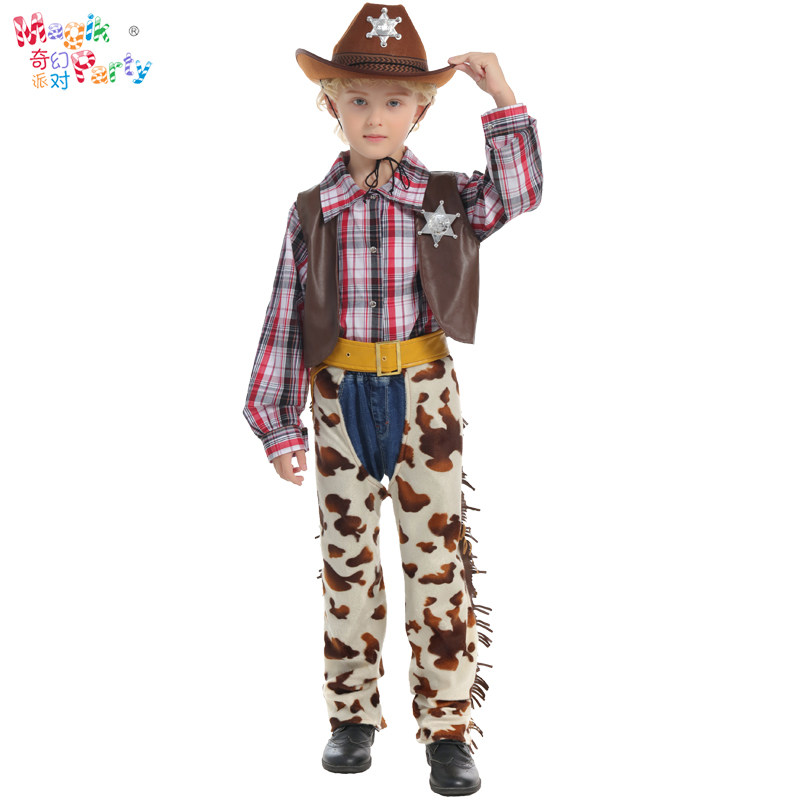 Halloween Children Show Cosplay Boys Show Cosplay Cosplay Role Playing Western Cowboy Sheriff's Clothes