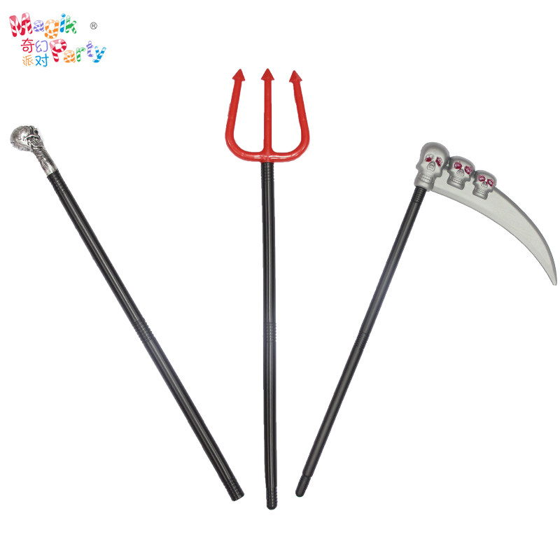 Halloween Costume Prom Props Devil Dead God Party Dress Code Stuff Cosplay Devil Fork Cane Sickle