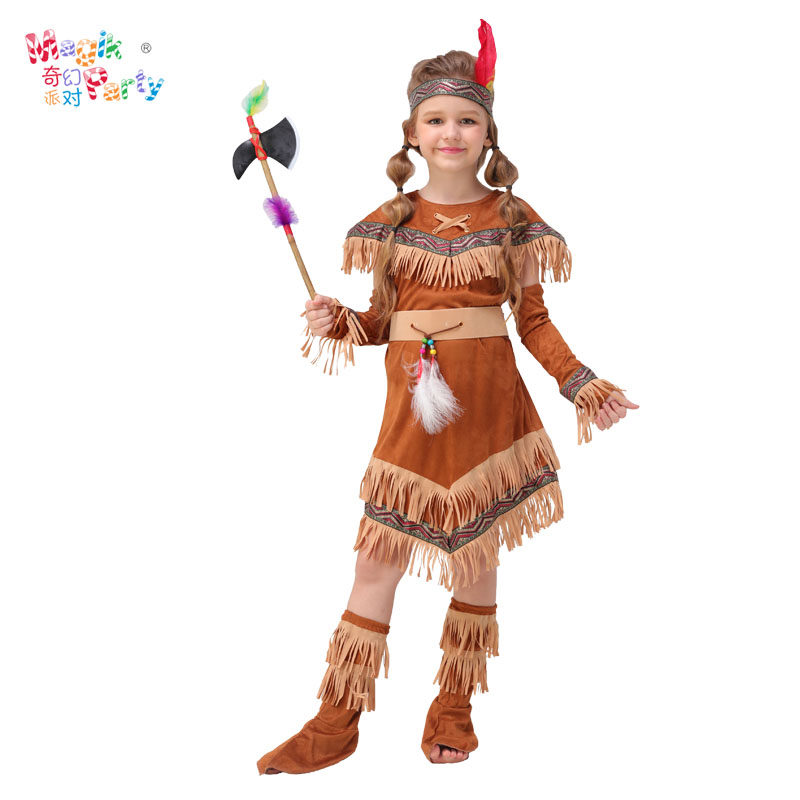 Halloween Children's costume Cosplay performance clothes Girl Indian cosplay masquerade party