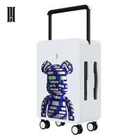 Плетенный цветок медведь белый синий LY-2119-C