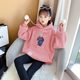 Girls' sweater dress autumn and winter clothes 2022 new medium and large children plus velvet thick bear wool sweater female foreign style