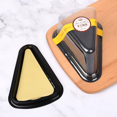 Выпечка упаковка треугольник режущая коробка для пирога ящик с муссом тысяча -слоя торт западно -точка пакетная коробка вытягивание всасывающая коробка