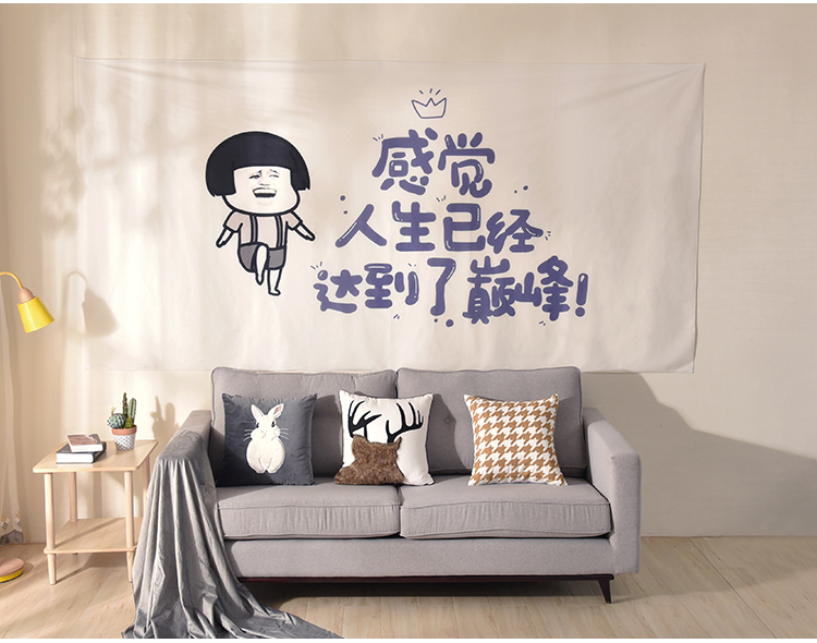 Nền vải treo tường vải lưới màu đỏ trong nhà tấm thảm đầu giường Phòng tranh vải Vải trang trí tường - Tapestry thảm trang trí phòng khách
