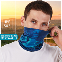 Wild color ice silk riding head scarf Sunscreen UV-proof face towel Summer outdoor collar cover Mens and womens mask ice towel