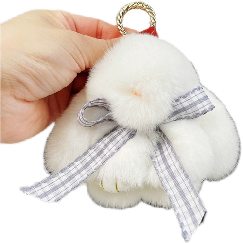 Кролик с бантиком, подвеска, маленькая ключница, брелок, милая кукла