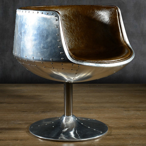 lin egg swan retro made of old Inron metal Aluminum Skin Livingroom Wine Glass Bar single-swivel chair designer furniture