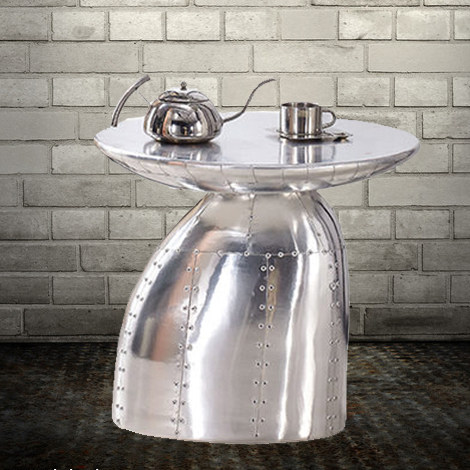 Minimalist space aluminum pilloft mushroom positive oval tea table table personality European-style retro furniture industrial wind new