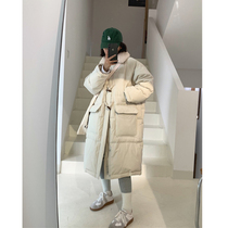 Mid-length cotton-padded clothes womens autumn and winter 2021 new design sense niche cotton-padded jacket ins tide thickened