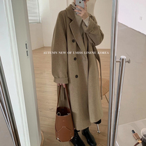 Japanese wool coat womens autumn and winter 2020 new wool coat small man medium long Hepburn wind thickened