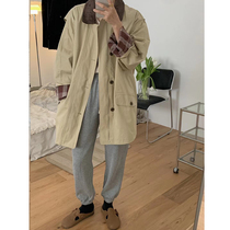 Khaki windbreaker coat womens spring and autumn 2021 New British style medium long little man this year popular coat