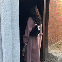In the autumn and winter of 2020 the new Hepburn wind wool coat womens coat medium-long small temperament Korean version