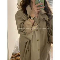 Early autumn windbreaker coat women spring autumn 2021 New Coat long Korean version of small khaki casual
