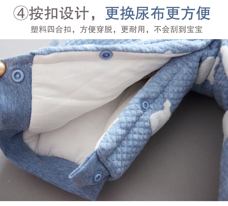 Mùa thu và mùa đông em bé ra khỏi áo khoác dày cho bé sơ sinh mùa đông trẻ sơ sinh ấm áp quần áo cotton romper leo núi phù hợp áo trẻ em
