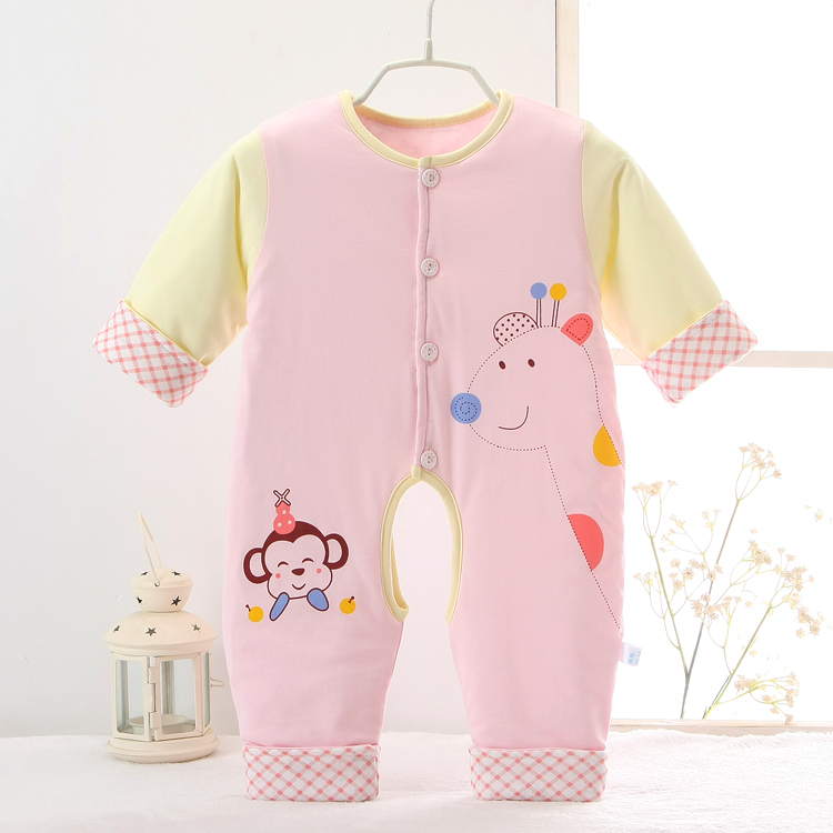 Mùa xuân và mùa đông và mùa đông cho bé quần áo Xiêm cotton mỏng cho bé sơ sinh Quần áo bé dài tay phù hợp với bộ quần áo romper quần áo cho trẻ sơ sinh