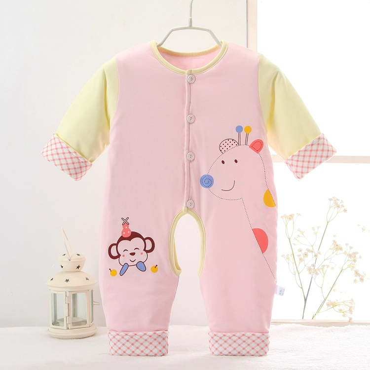 Mùa xuân và mùa đông và mùa đông cho bé quần áo Xiêm cotton mỏng cho bé sơ sinh Quần áo bé dài tay phù hợp với bộ quần áo romper bodysuit bé trai 0-24 tháng