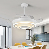 Modern minimalist ceiling fan lamp invisible dining room living room bedroom integrated Nordic creative fashion chandelier with electric fan