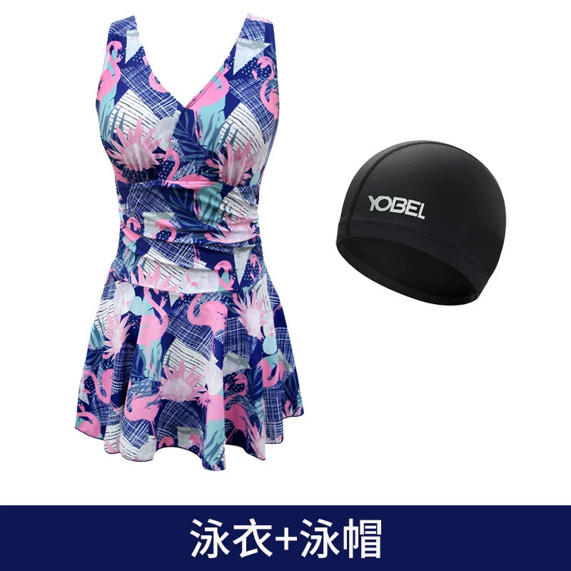 Swimwear, skirt, floral print, plus size