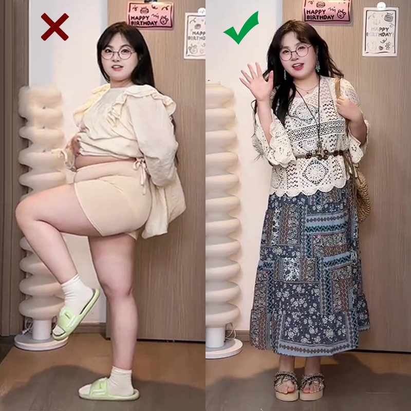 Summer Bohemian Style Dress for Women, Chiffon Top Set, Slightly Chubby Women, Tummy-Covering, A-Line Skirt, Plus Size