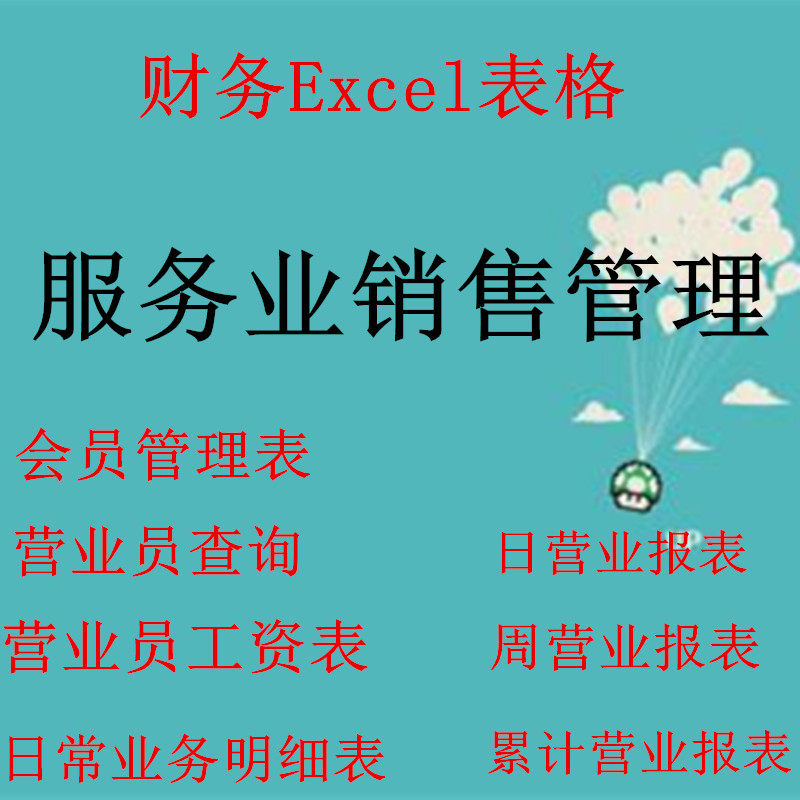 Financial Excel table service industry beauty salon health store financial bookkeeping automatic summary report