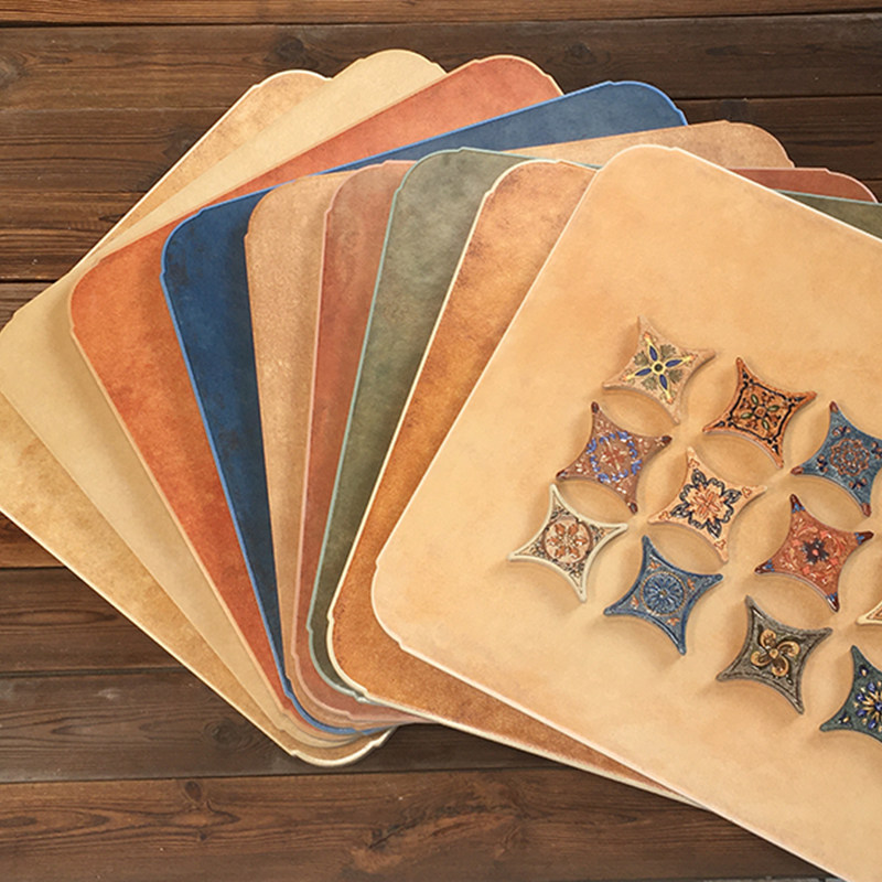 Round corner antique brick 500 antique brick matching all-ceramic corner flower 73 American pastoral Mediterranean living room dining room