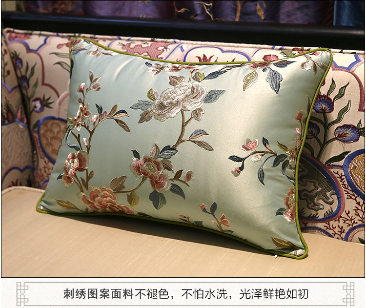 Mới Trung Quốc Thêu Hoa Gối Da Châu Âu Sofa Đệm Giường Mềm Case Trở lại Xe Gối Gối Lõi Lớn - Trở lại đệm / Bolsters gối ôm ghế sofa