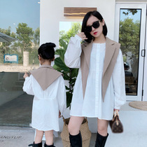 Pro-Son Fashion Spring Dress 2022 New Mother Women Dress Girl Loose Casual Suit Shawl Shirt Skirt Suit Two Sets