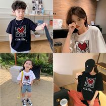 Pro-child dress Charters family of three-mouthed pure cotton T-shirt surmounted female dress foreign air baby khaal loving short sleeve whole family dress