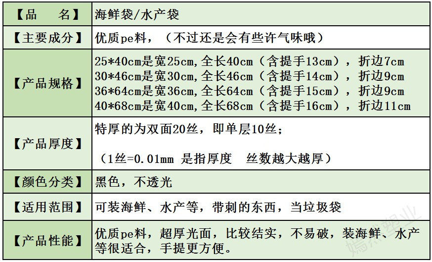 Подарочный пакет 批发特厚水产袋海鲜打包袋黑色装鱼袋子装五金背心手提塑料垃圾袋