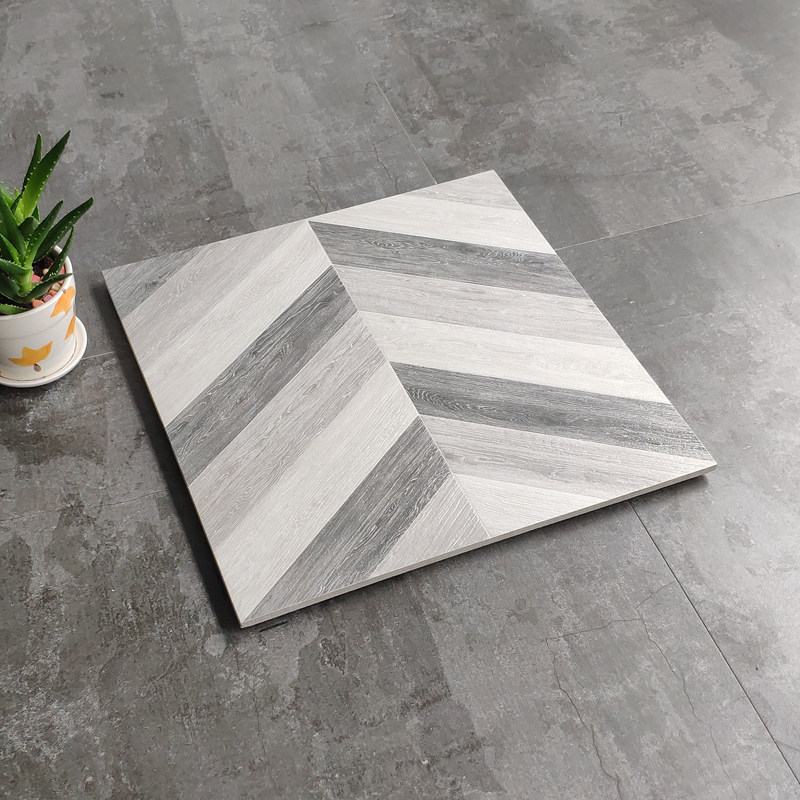 Nordic Herringbone Parquet Fish Bone Wood Grain Tiles Imitation Solid Wood Living Room Bedroom Antique Brick Ground Floor Brick 400x400 Floor Tiles