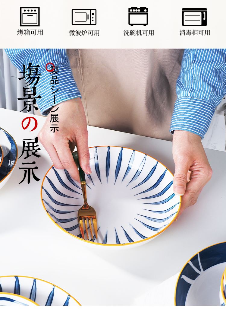 Ya cheng DE eat rice bowl, a single use Japanese hand - made home dishes and wind plate fine ceramic tableware plate
