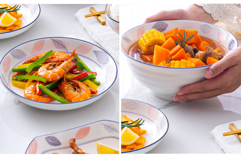 Ya cheng DE job, lovely ceramic bowl creative dishes suit move web celebrity home plate combination of northern Europe