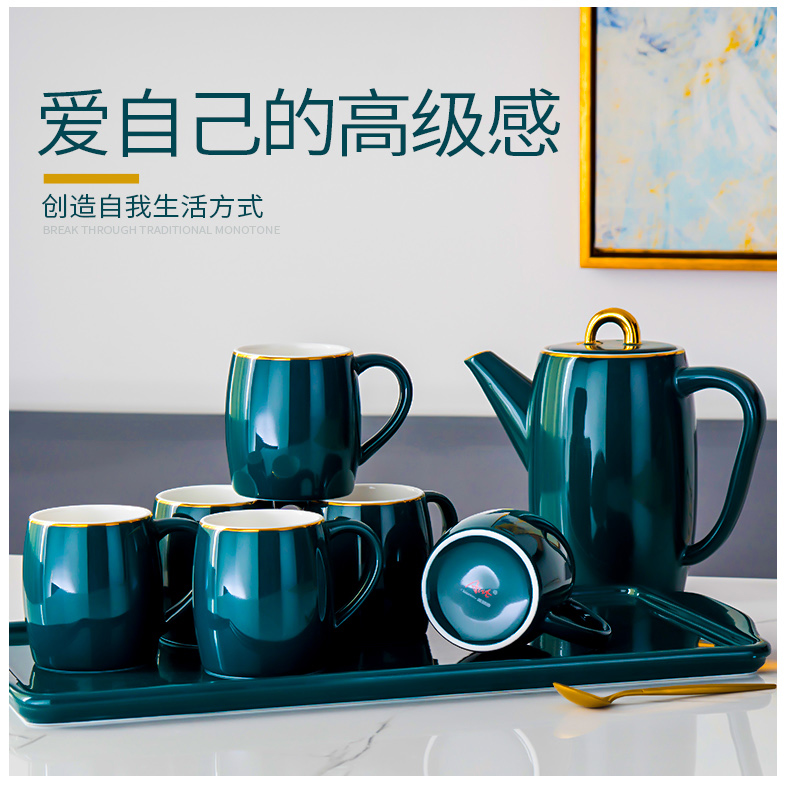 Ya cheng DE cup light key-2 luxury glass suits for mugs with tray with domestic cup sitting room only contracted