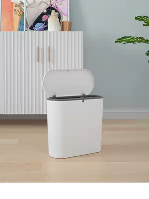 Sandwich trash can Household large living room with lid creative simple powder room toilet waste basket press-type classification