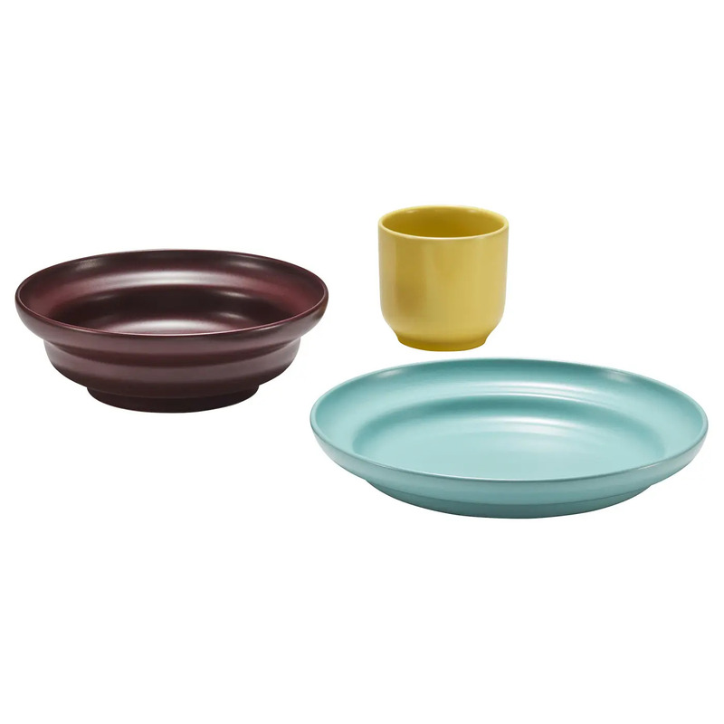 Ikea Sylia 3-Piece Dinnerware Set, Multi-Colored