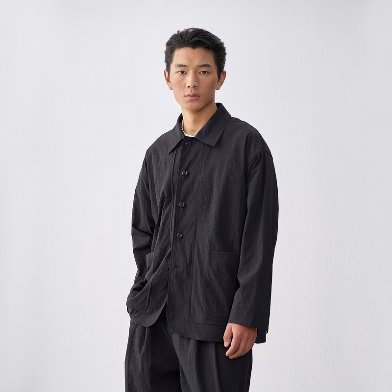 Shimayama Men's Water-Repellent Shirt Jacket Men's Autumn Thin Anti-Wrinkle Casual Loose Softshell Jacket Men's Style