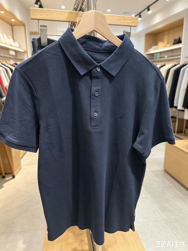 Nautica/Notica Men's Summer Antibacterial Cotton-Polyester Crisp and Breathable Short-Sleeved Polo Shirt