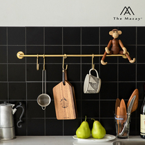 THE MAZAY Retro Brass Rail Kitchen Kitchenware Wall Shelf Hook Bathroom Bathroom Towel Rack