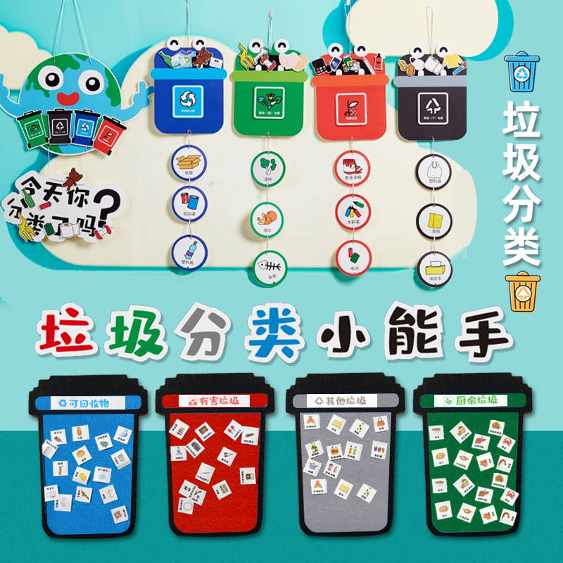Children Creativity Themed Area Corner Area Game Cognitive Activity Garbage Sorting Hangings School Placement Wall Decoration Decoration