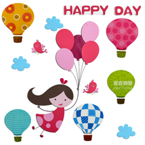 Kindergarten Classroom Children Room DIY Solid Combined Decoration Glass Wall Stickup Solid Foam Arrangement Material Cartoon