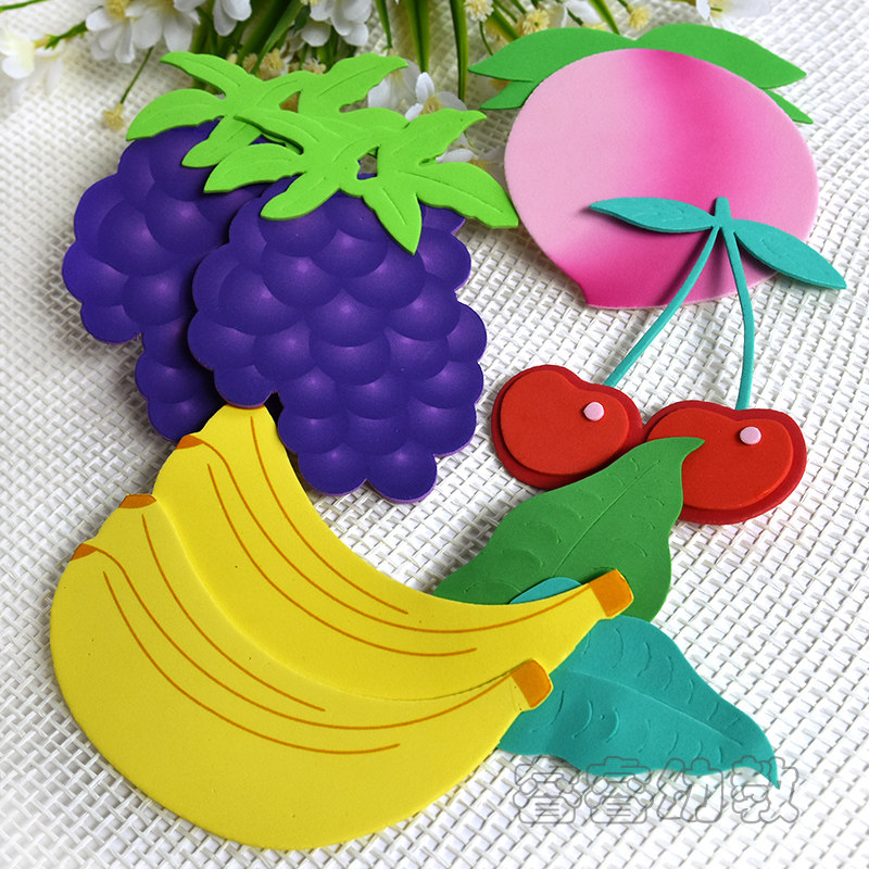 Kindergarten Classroom Culture Wall Placement Wall Sticker Elementary School Class Culture Black Board Newspaper Decoration Solid Foam Fruit