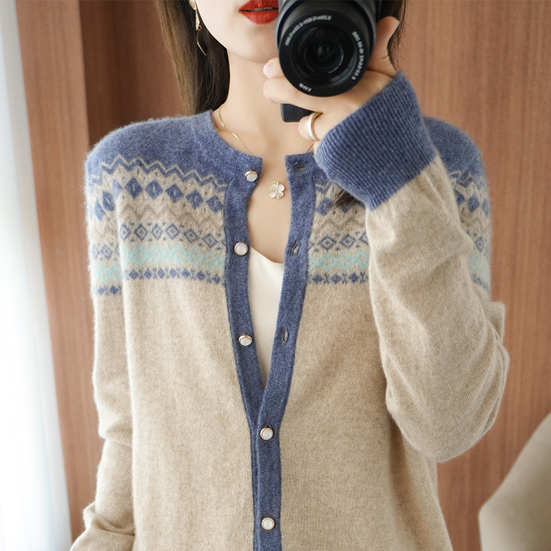 JOIMIFU elegant and expensive ~ smooth and delicate new round neck cardigan loose and thin knitted sweater coat
