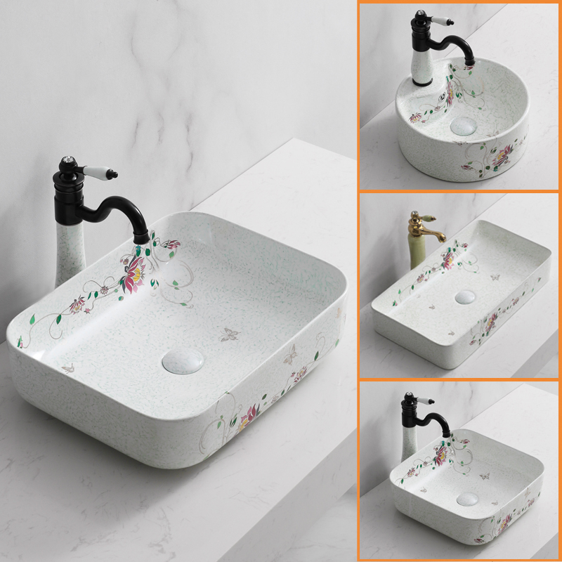 Chinese Table Basin Light Luxury Washing Basin Household Toilet Basin Ceramic Plastic Art Basin