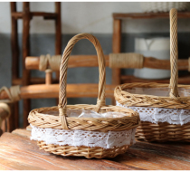 Willow flower basket flower arrangement portable flower basket Waterproof lining willow basket florist flower arrangement basket portable small flower basket