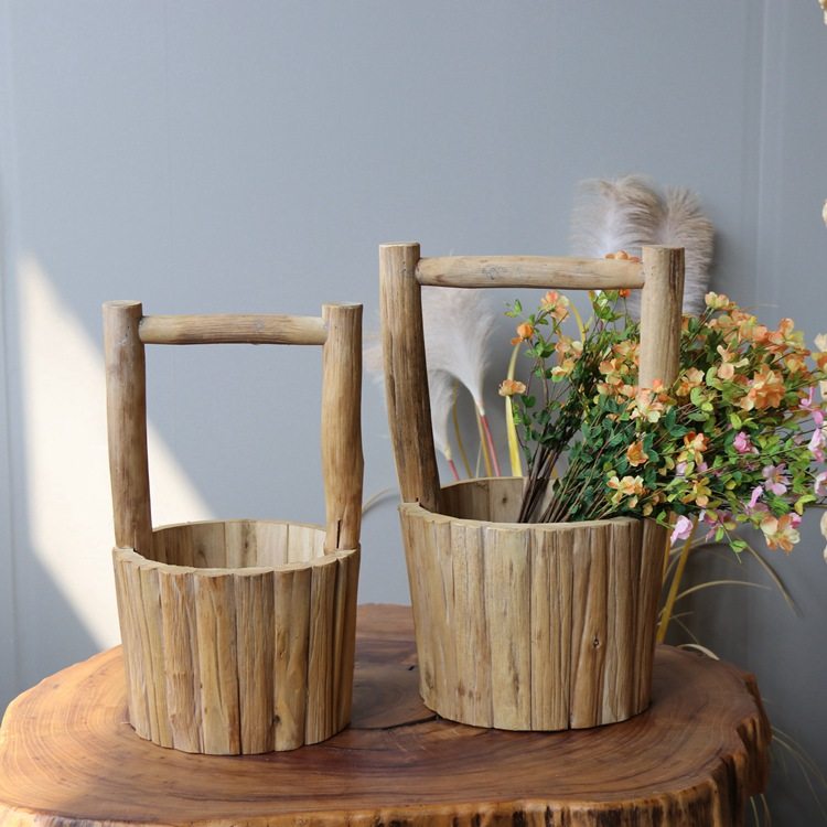 木製手桶 手提げ桶 花入れ 伝統工芸品