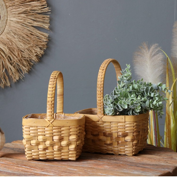 Fields Garden Wood Pieces Flower Basket Gift Baskets Flower Baskets Flower Baskets Flower Baskets Flower Basket Dry Flower Basket Flower Shop Decoration