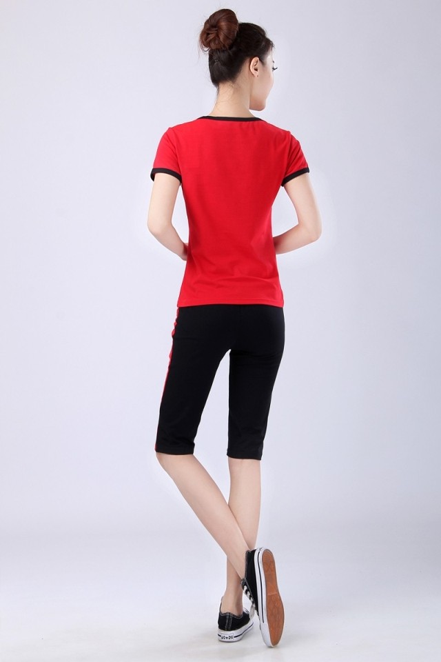 Mùa hè ngắn tay quần áo thể dục XL thể thao và giải trí mặc nhảy vuông top thể dục nhịp điệu quần áo nữ quần short gym nam