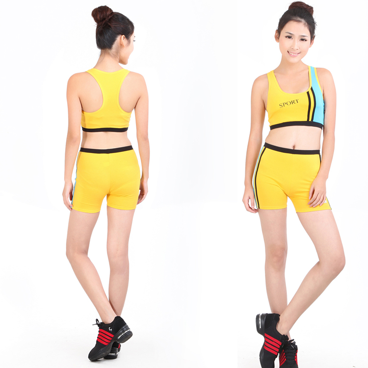 Quần short mùa hè vest phù hợp với thể dục phòng tập thể dục yoga quần áo tập thể dục quần áo thể dục nhịp điệu quần áo biểu diễn múa quần áo quần tập yoga nữ