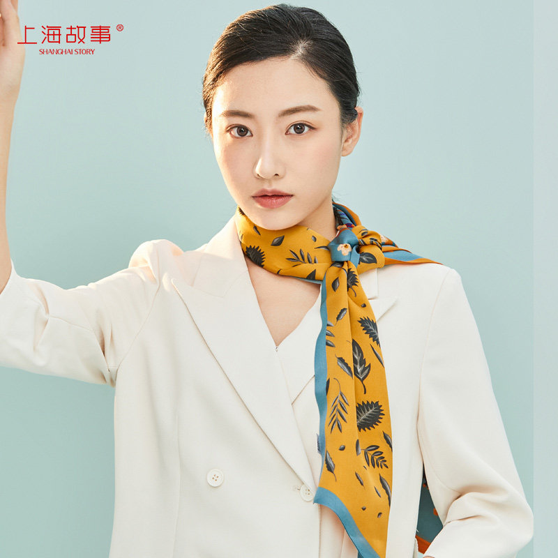 Shanghai Story special cabinet The same Mother Silk Scarlet Gifts 100 Lapped Foreign Pie Alienated dark fragrant real silk Double spring and autumn long scarves