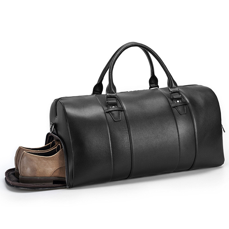 Large-capacity leather handbag travel bag fashion business bag independent shoe warehouse head skin luggage bag tide